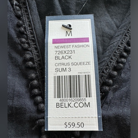NWT Black Belk Blouse Size M - Picture 4 of 4